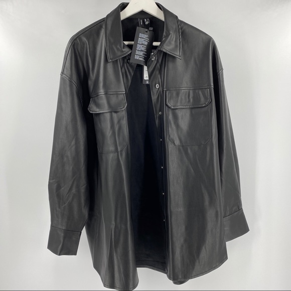 Vero Moda paulina faux leather shacket NWT - Picture 5 of 8